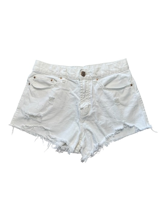 BDG Pants - BDG White Distressed Frayed Hem Denim Shorts Size 28 - Cotton High-waisted